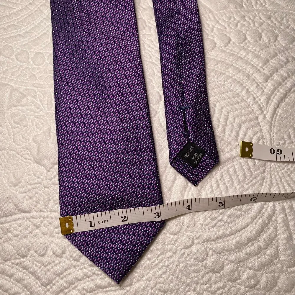 Jos A Bank Signature Collection Men's Purple Silk Tie Textured 59